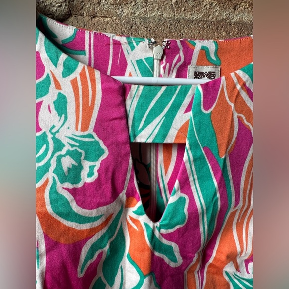 Anne Klein Colorful Floral Mini Dress - Pink, Orange, Green - Picture 3 of 9